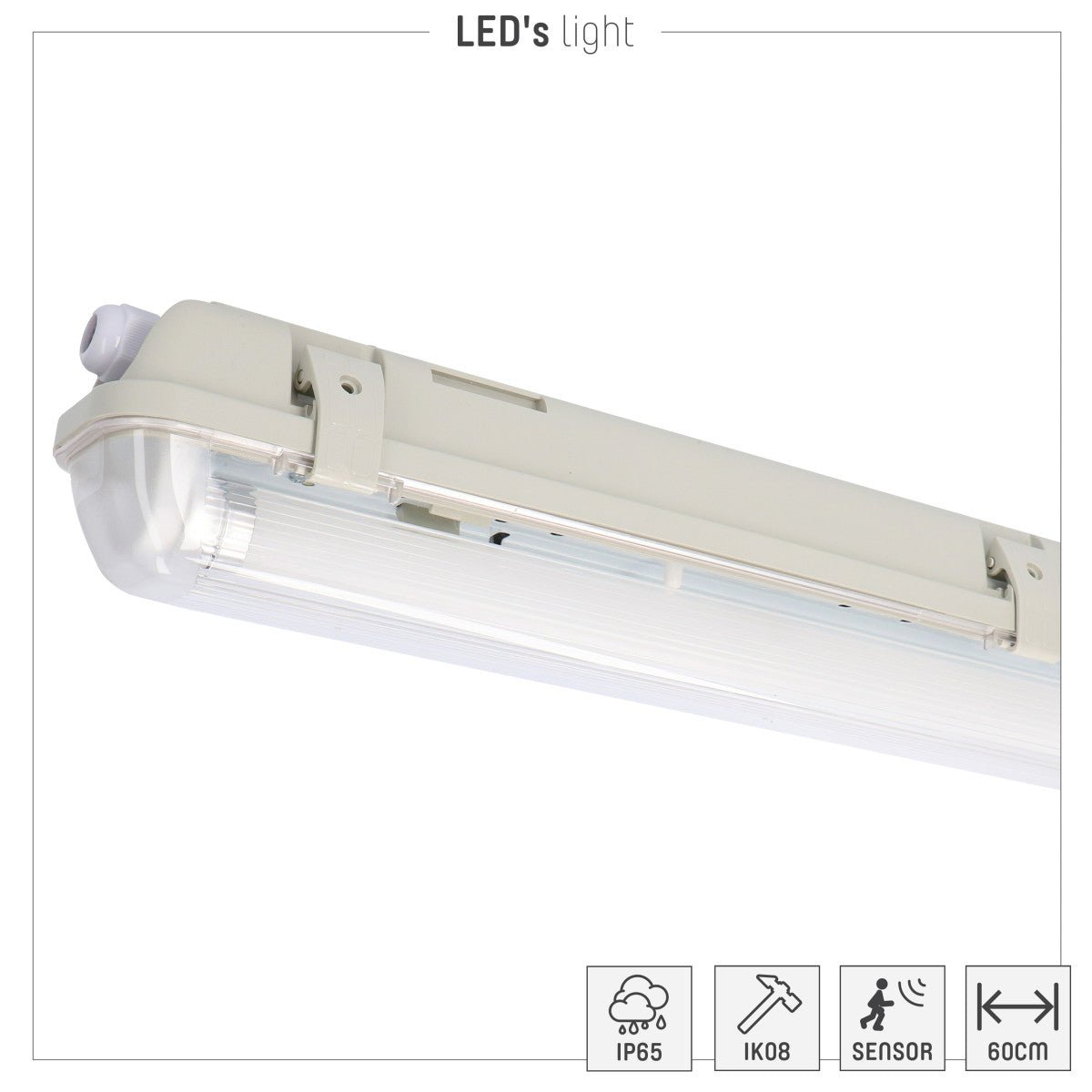 Comnox - LED TL armatuur met sensor 120 cm – Automatische verlichting – Waterdicht IP65 – 2100 lm – Bewegingssensor – Nachtlicht – 14W – 4000K – Zwart
