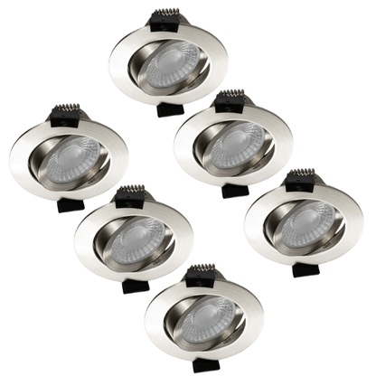 6 PACK - LED's Light PRO downlight inbouwspot Ø 68mm - Kantelbaar - Spatwaterdicht - Dim to Warm - RVS