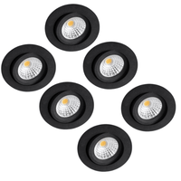Proventa LED's Light Pro Inbouwspot - Sfeervol DimToWarm - Zwart 6-pack