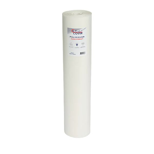 Een witte rol Polycover A4-afdrukken, gemaakt van dun, transparant plastic, geschikt voor professionele afdrukken en documentbescherming in kantoor- en printomgevingen.