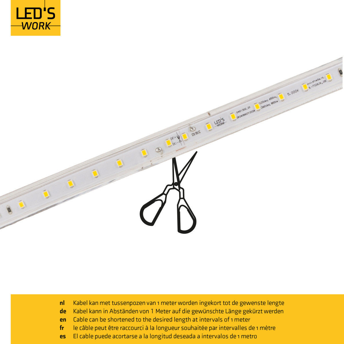 LED's Work LED Rope Lichtslang 50 meter bouwverlichting - Verlengbaar tot 100 meter - 40.000 lm