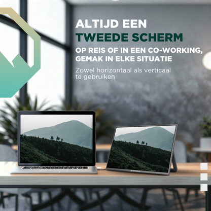 Een 13-inch Remodius 2K Quad HD monitor met HDR10+ en een zwart frame, uitgerust met een standaardvoet, perfect voor gaming en multimedia.