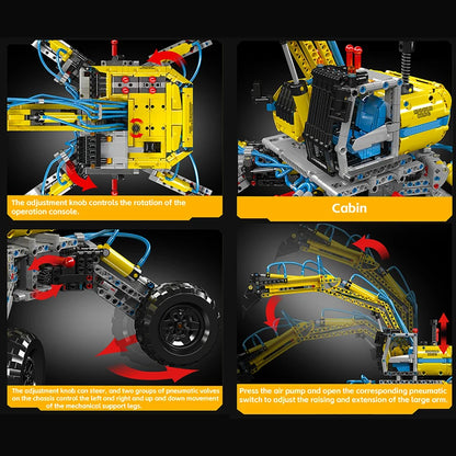 Comnox - Mould King - All-Terrain Graafmachine Bouwset - 1372 Stukjes - LEGO Compatible - Pneumatisch Model