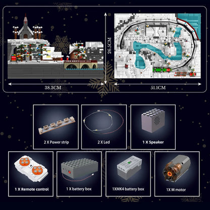Comnox - Mould King - Kersttrein Wonderland - Gemotoriseerd Bouwpakket - 4234 Stenen - Remote Control Christmas Train Set - Speelgoed voor Kerstliefhebbers en Kinderen - LEGO Compatible