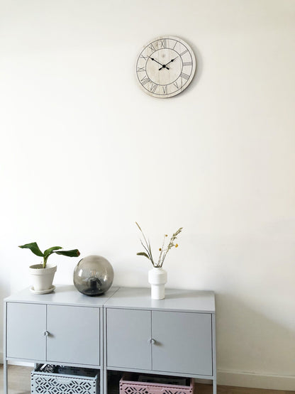 nXt Paul Wandklok - Klassiek Design met Houtprint - 40 cm