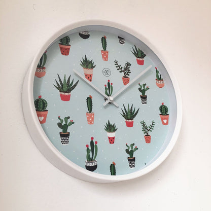 nXt Cactus Wandklok - Stille tijdweergave - 30 cm