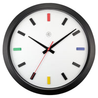 Comnox - Wall Clock Mix 36cm - Stille tijdweergave - Comfort en veiligheid - Plastic – Multicolor/Black – Silent movement – 36cm