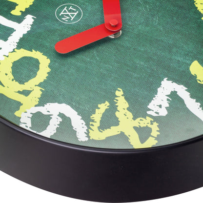 nXt Chalkboard Wandklok - Stil en Speels - 30cm Groen