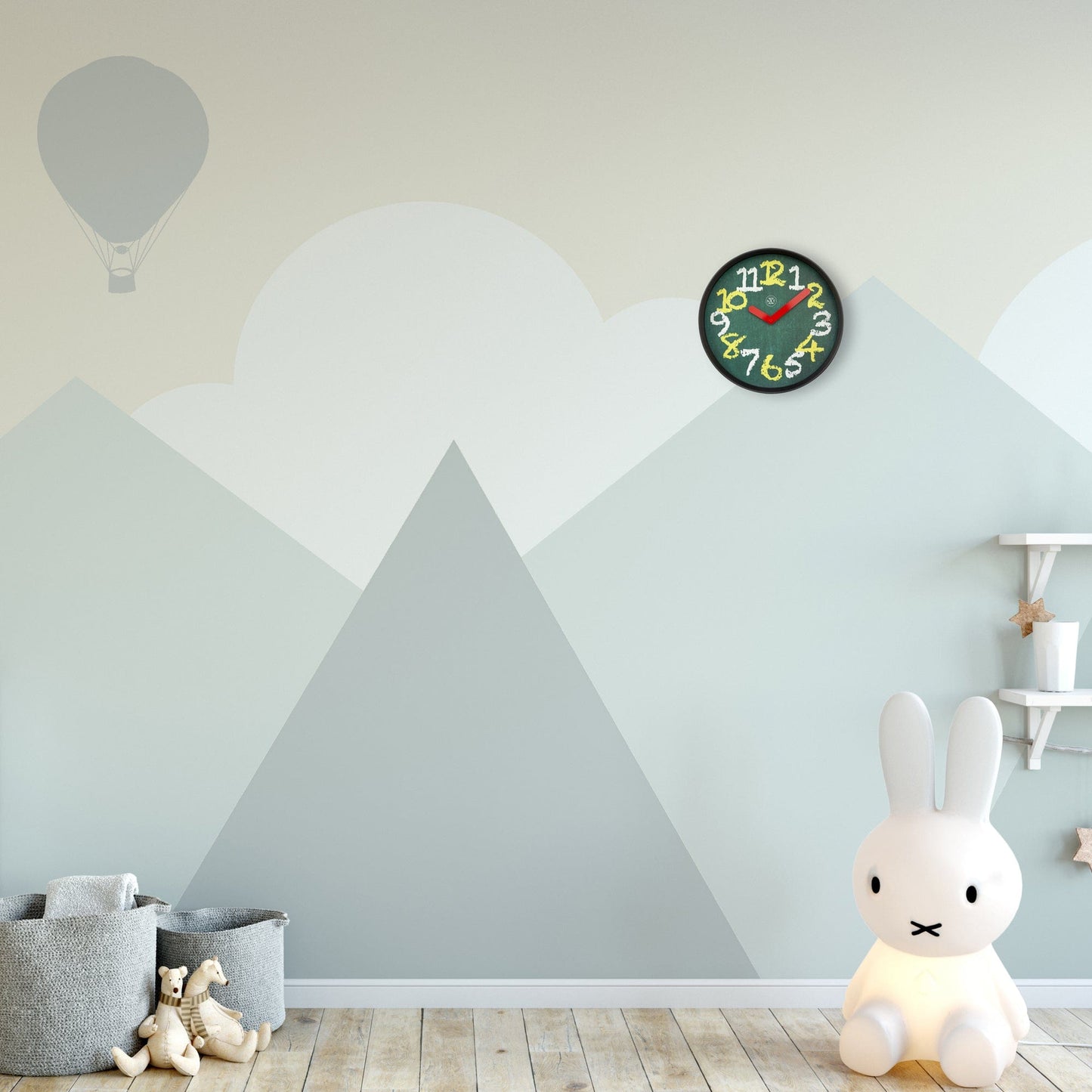 nXt Chalkboard Wandklok - Stil en Speels - 30cm Groen