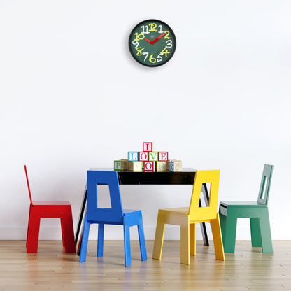 nXt Chalkboard Wandklok - Stil en Speels - 30cm Groen
