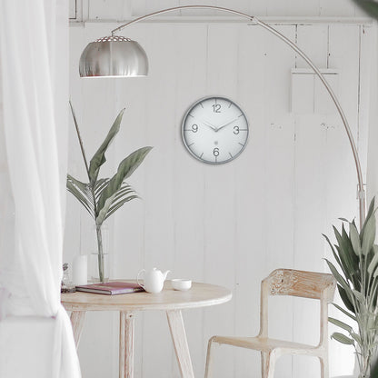 Comnox - Wall Clock Finesse - Stijlvolle tijdweergave zonder geluid - 30,5 cm diameter - Gouden rand - Glanzende afwerking