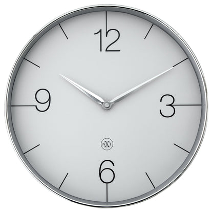 Comnox - Wall Clock Finesse - Stijlvolle tijdweergave zonder geluid - 30,5 cm diameter - Gouden rand - Glanzende afwerking