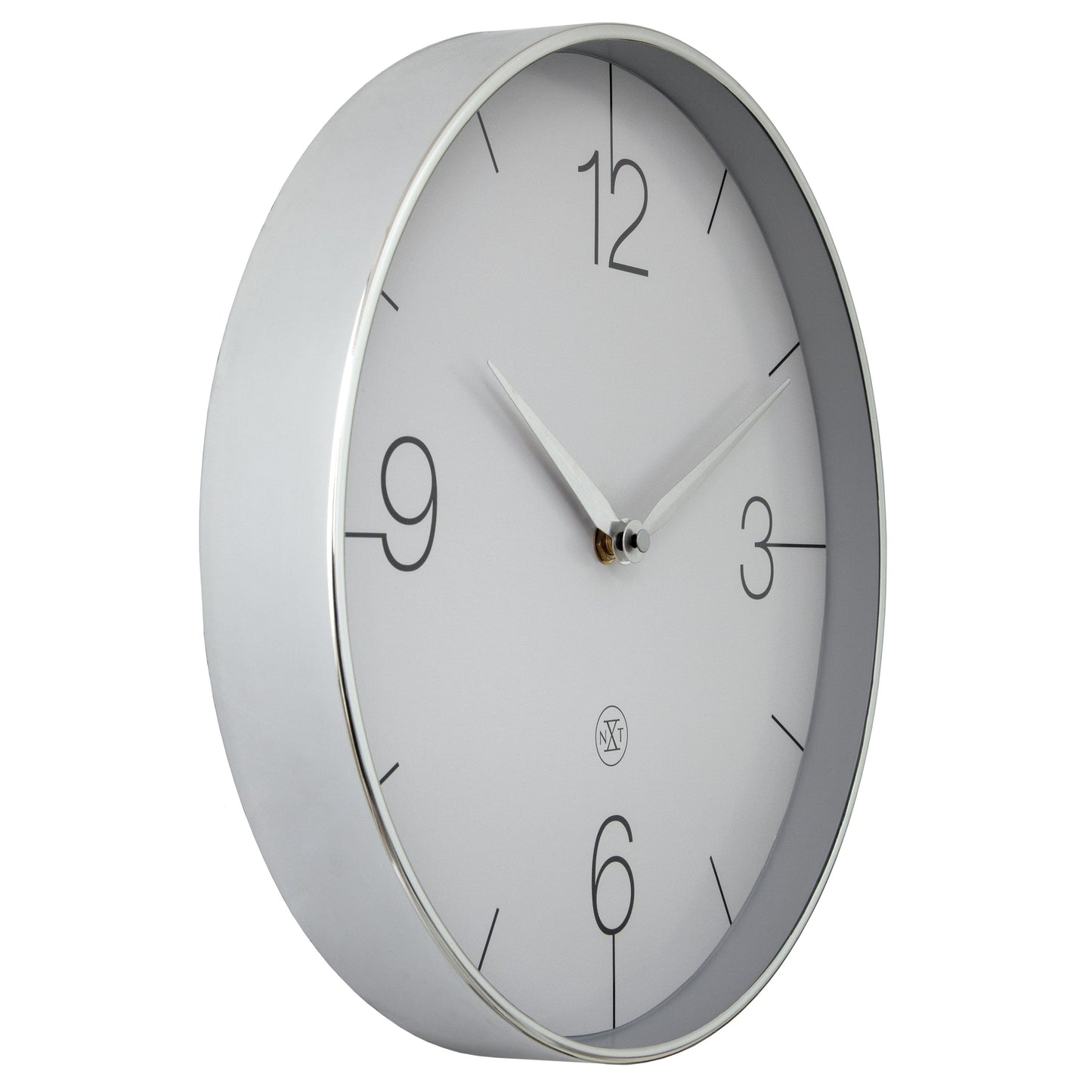 Comnox - Wall Clock Finesse - Stijlvolle tijdweergave zonder geluid - 30,5 cm diameter - Gouden rand - Glanzende afwerking