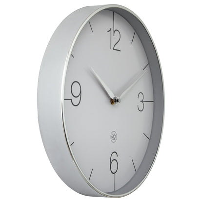Comnox - Wall Clock Finesse - Stijlvolle tijdweergave zonder geluid - 30,5 cm diameter - Gouden rand - Glanzende afwerking