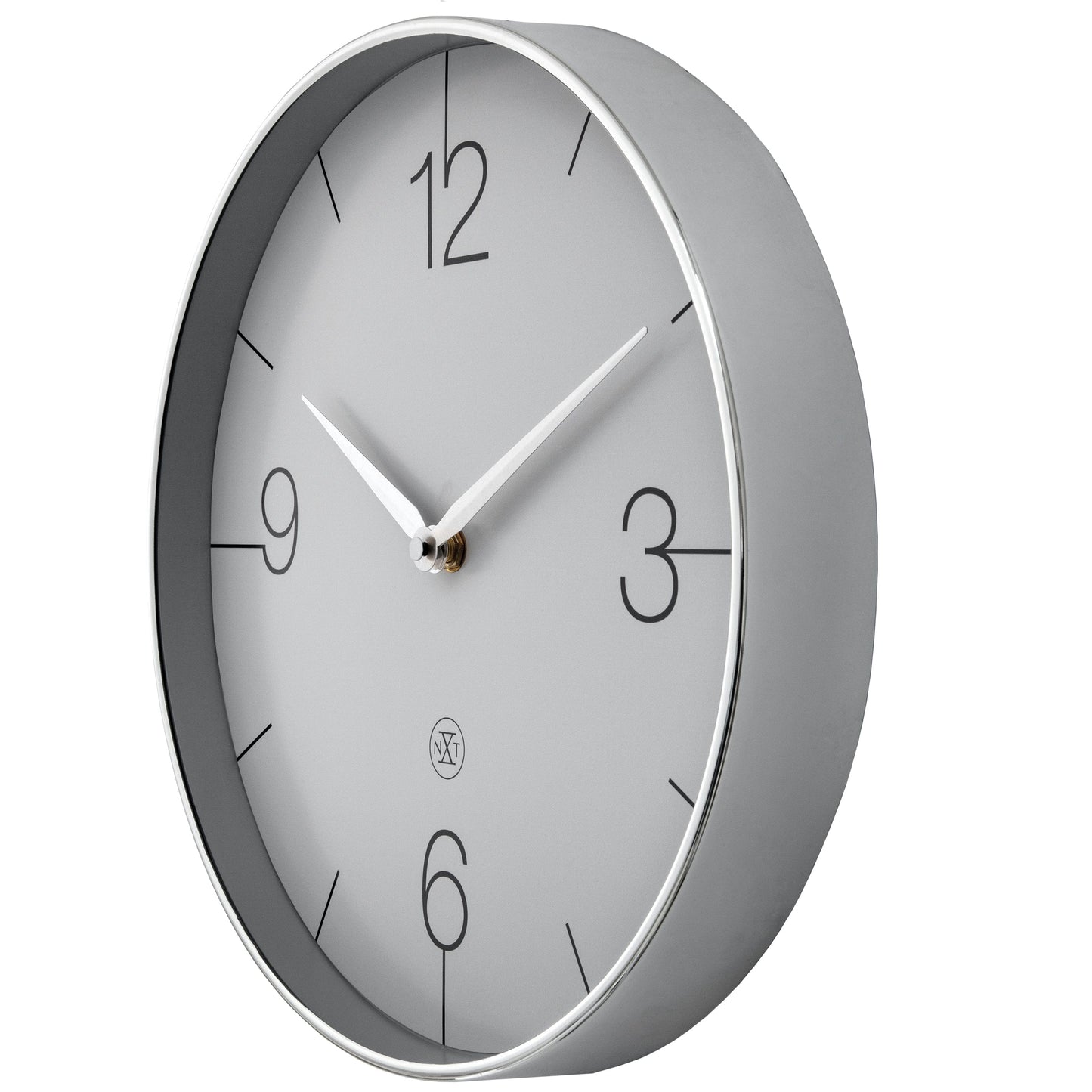 Comnox - Wall Clock Finesse - Stijlvolle tijdweergave zonder geluid - 30,5 cm diameter - Gouden rand - Glanzende afwerking