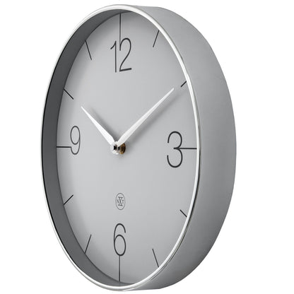 Comnox - Wall Clock Finesse - Stijlvolle tijdweergave zonder geluid - 30,5 cm diameter - Gouden rand - Glanzende afwerking