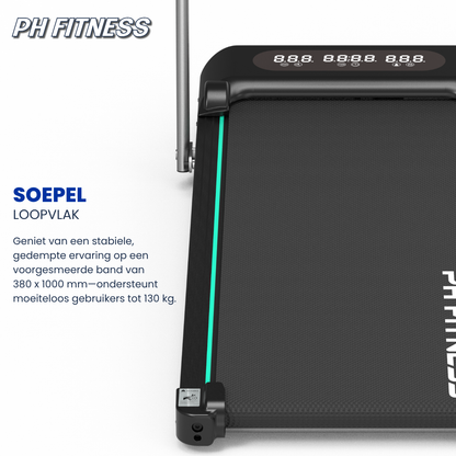 Comnox - WP-400 Opvouwbare Loopband – Comfort & Stille Training – 1,5 PK Motor – 8 km/u – 130 kg Draagvermogen – 12 Programma’s – Zwart