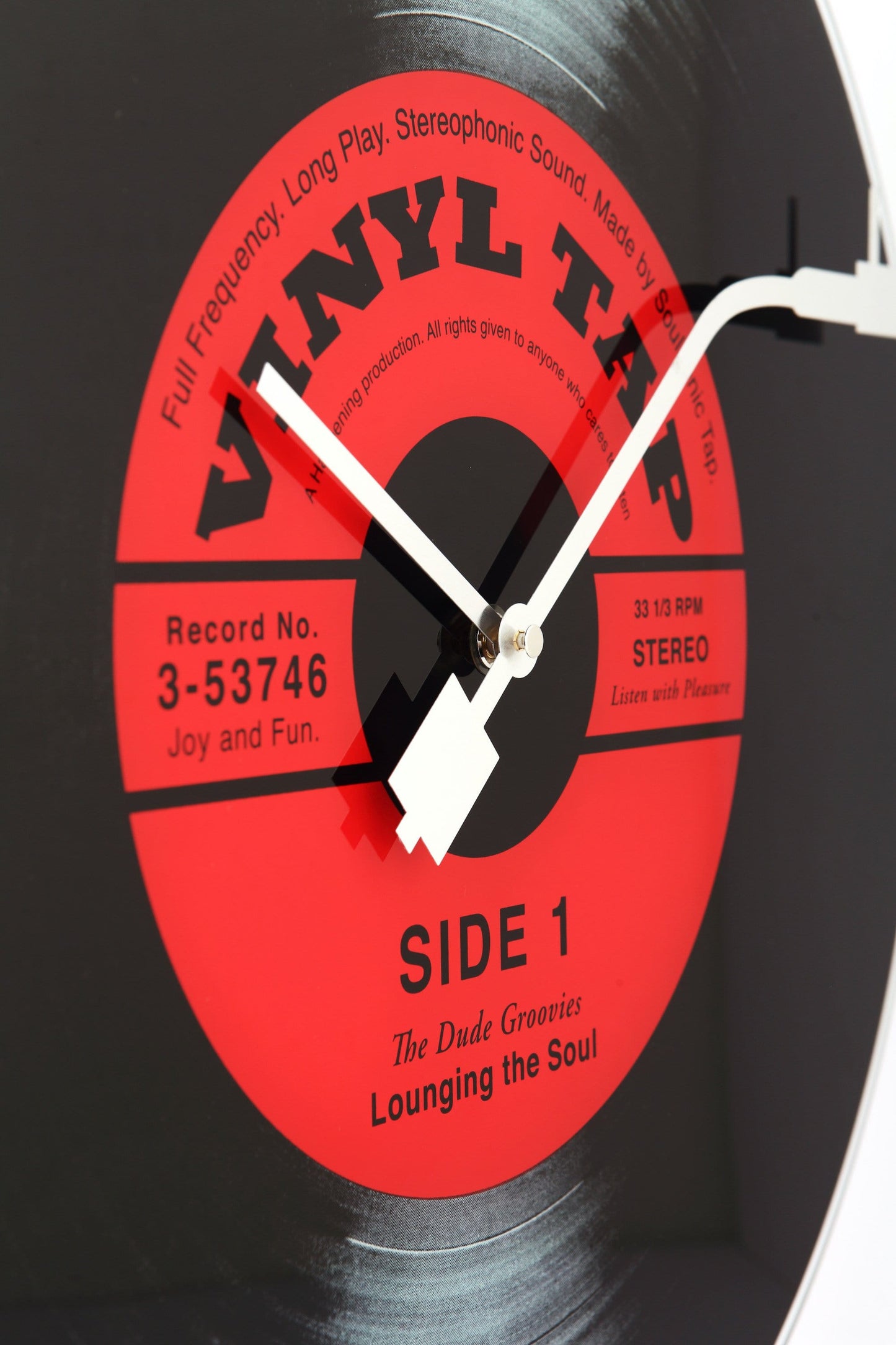 NeXtime Vinyl Tap - Retro Wandklok met LP Design - 43 cm Glas
