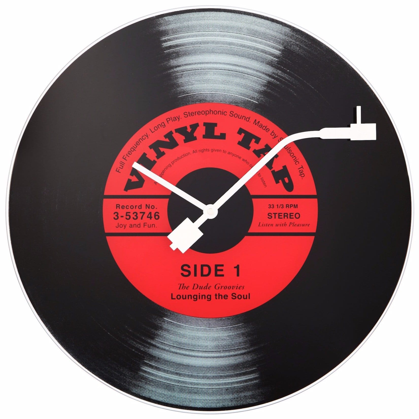 NeXtime Vinyl Tap - Retro Wandklok met LP Design - 43 cm Glas