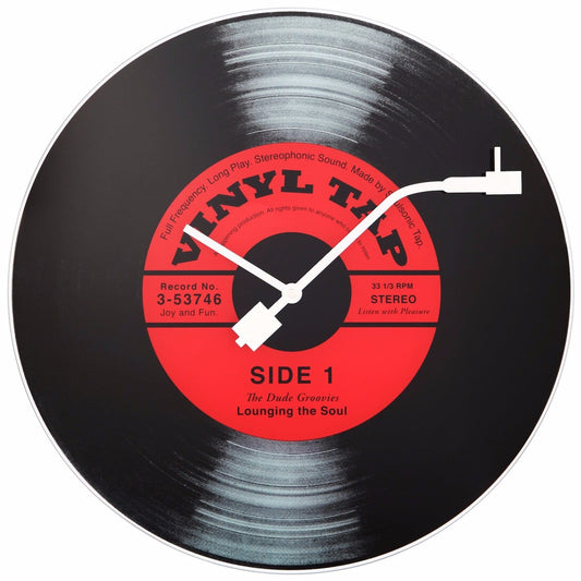 Comnox - NeXtime Vinyl Tap - Retro Wandklok met LP Design - 43 cm Glas