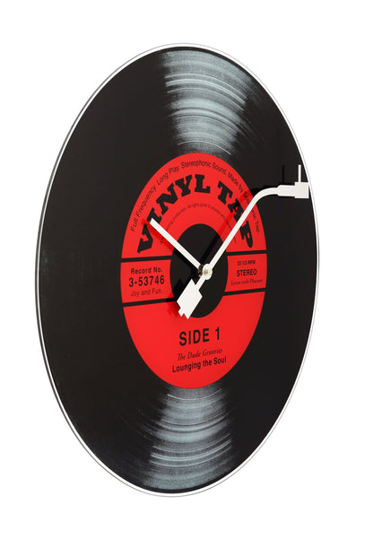 NeXtime Vinyl Tap - Retro Wandklok met LP Design - 43 cm Glas