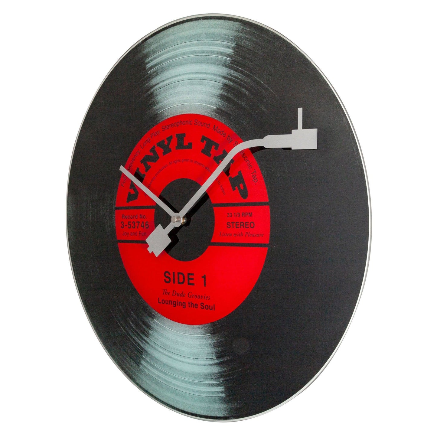 NeXtime Vinyl Tap - Retro Wandklok met LP Design - 43 cm Glas