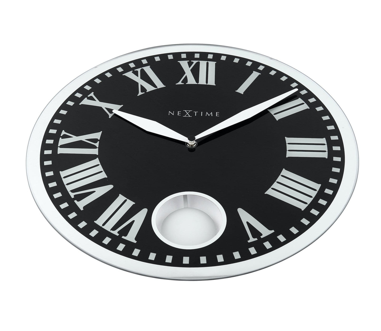 NeXtime Romana - Elegante wandklok met pendel - Glas & Metaal