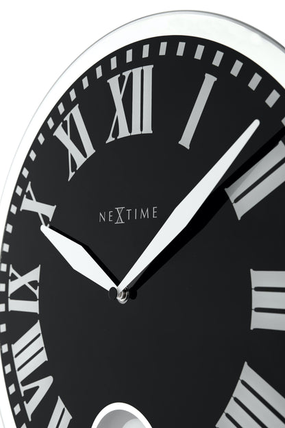 NeXtime Romana - Elegante wandklok met pendel - Glas & Metaal