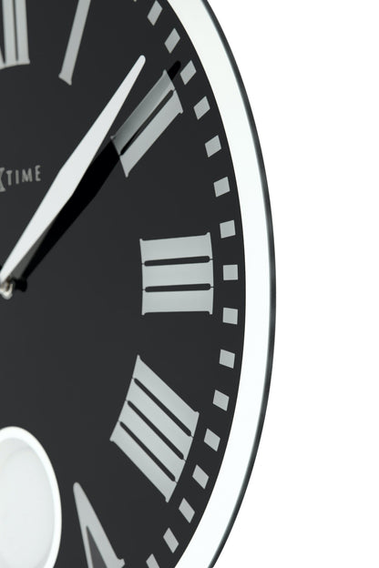 NeXtime Romana - Elegante wandklok met pendel - Glas & Metaal