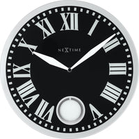 Comnox - NeXtime Romana - Elegante wandklok met pendel - Glas & Metaal