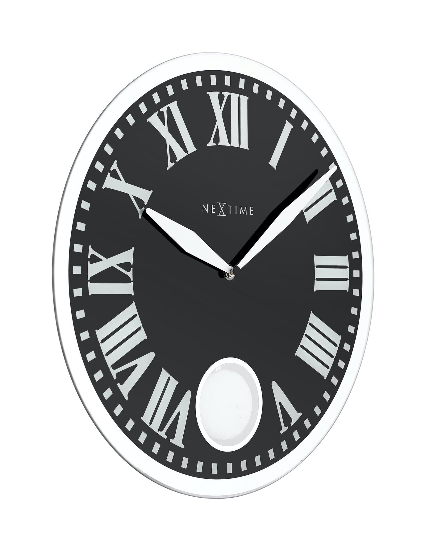 NeXtime Romana - Elegante wandklok met pendel - Glas & Metaal