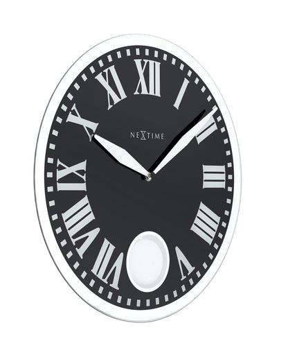 NeXtime Romana - Elegante wandklok met pendel - Glas & Metaal