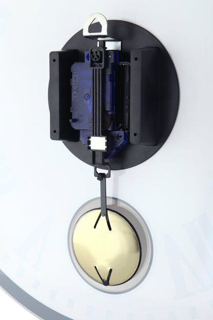 NeXtime Romana - Elegante wandklok met pendel - Glas & Metaal