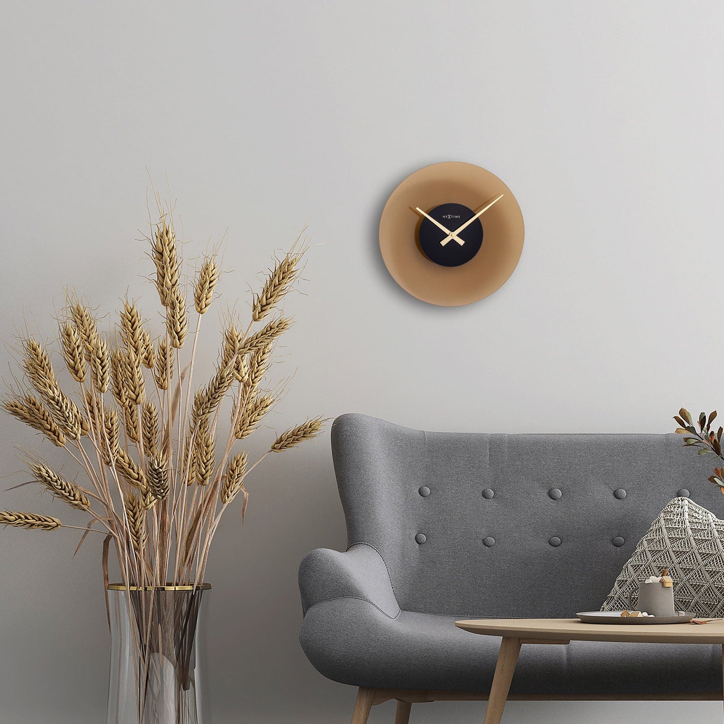 NeXtime Float - Stille design wandklok - 40 cm Glas