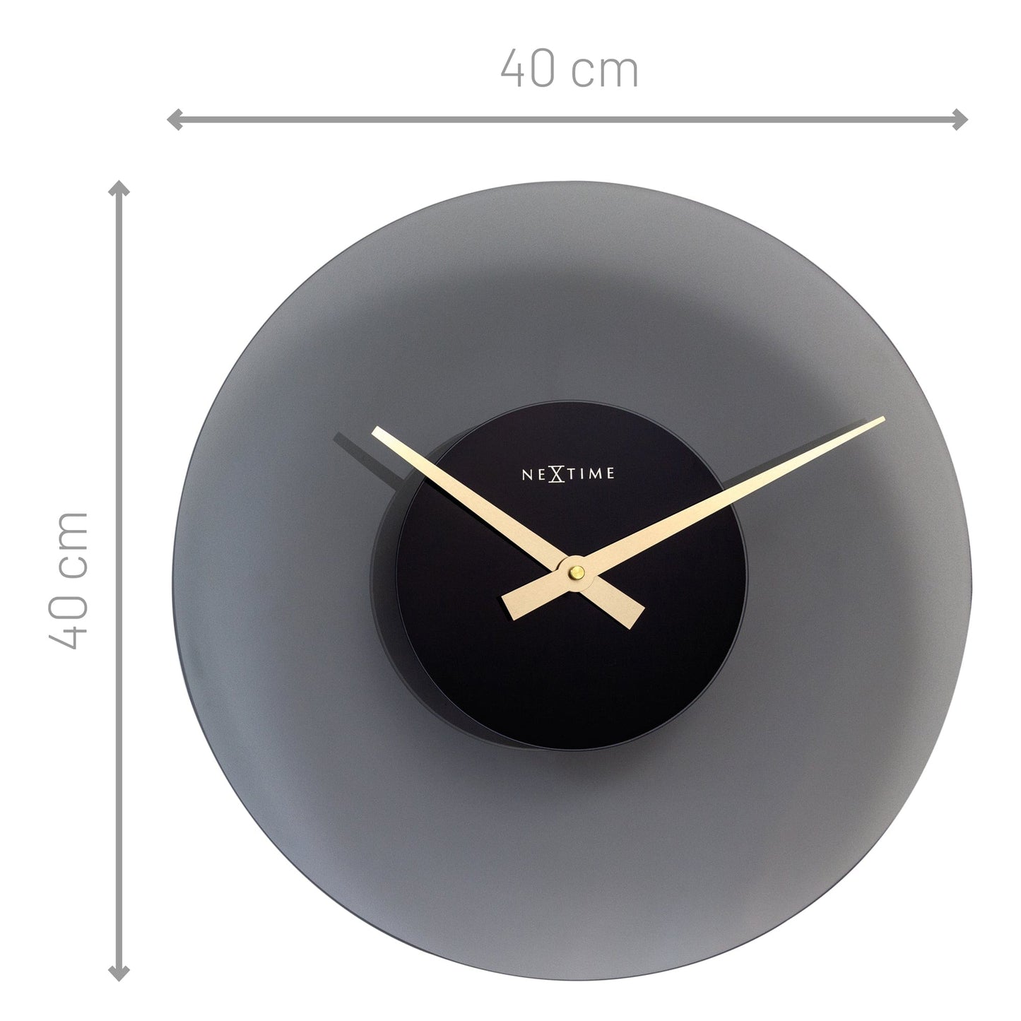 NeXtime Float - Stille design wandklok - 40 cm Glas