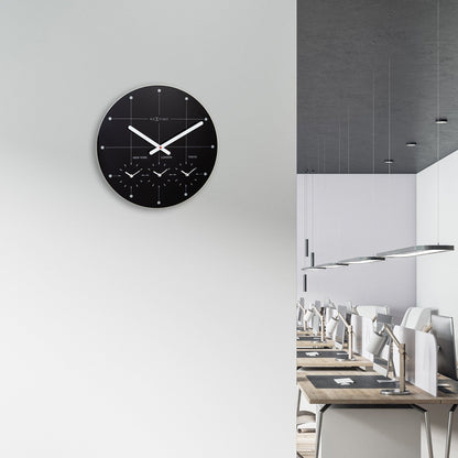 NeXtime Big City - Wereldklok met 3 Tijdzones - Glas Zwart