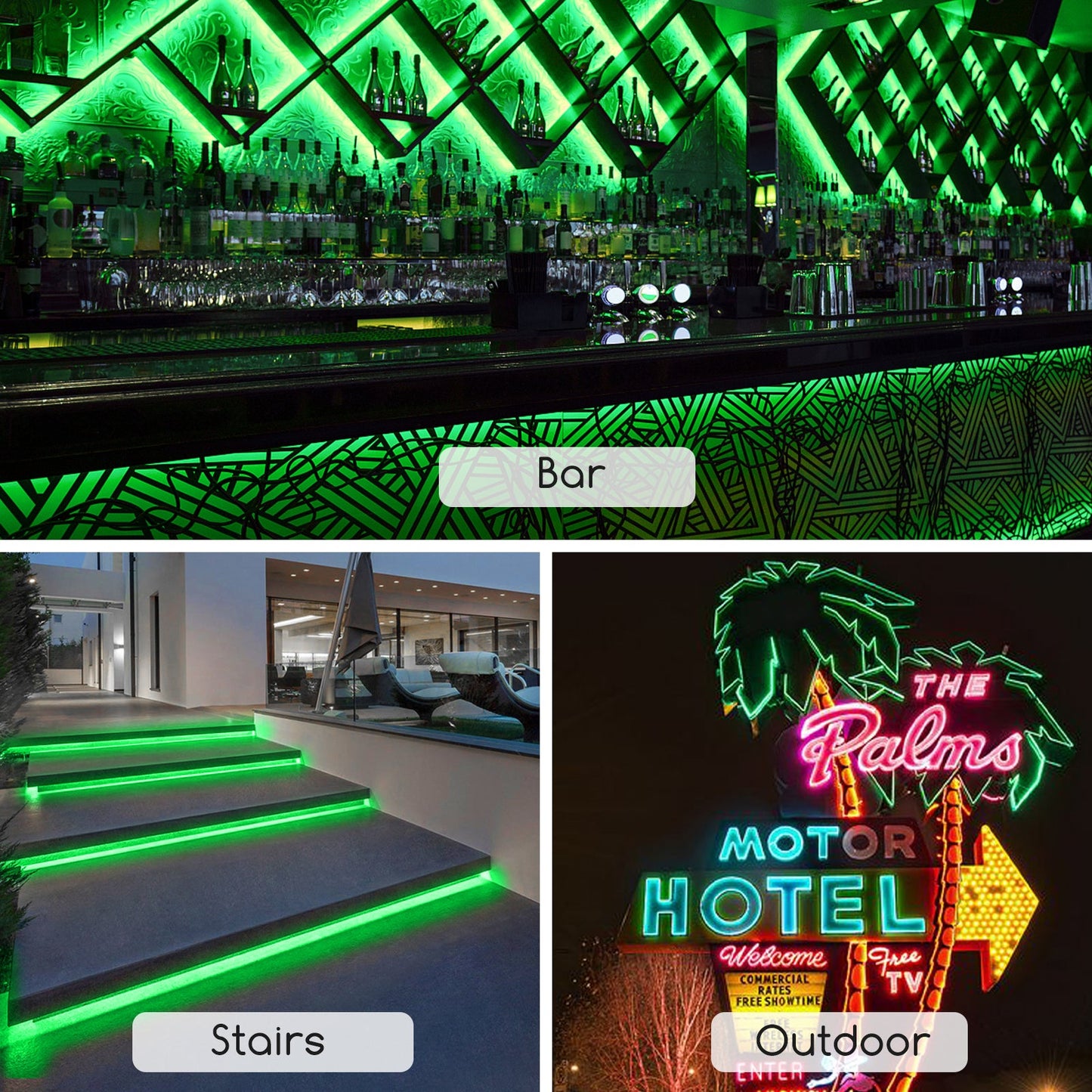 Comnox - Lichtslang Groen 50m – Intensief groen licht – 120 LEDs per meter – 7W/m – IP65 – Combinatie van sfeer en energiezuinigheid – Groen