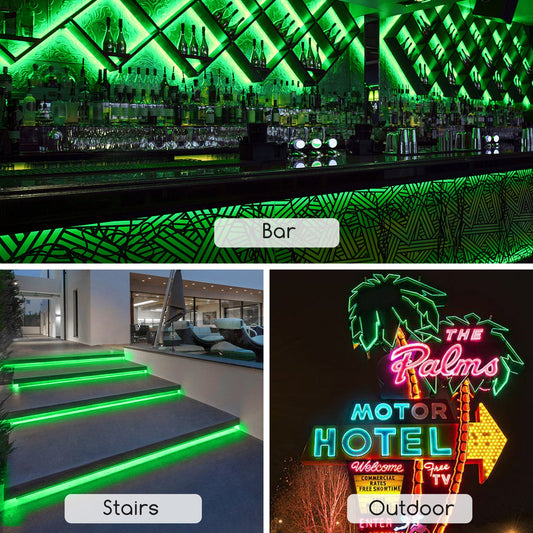 Comnox - Lichtslang Groen 50m – Intensief groen licht – 120 LEDs per meter – 7W/m – IP65 – Combinatie van sfeer en energiezuinigheid – Groen