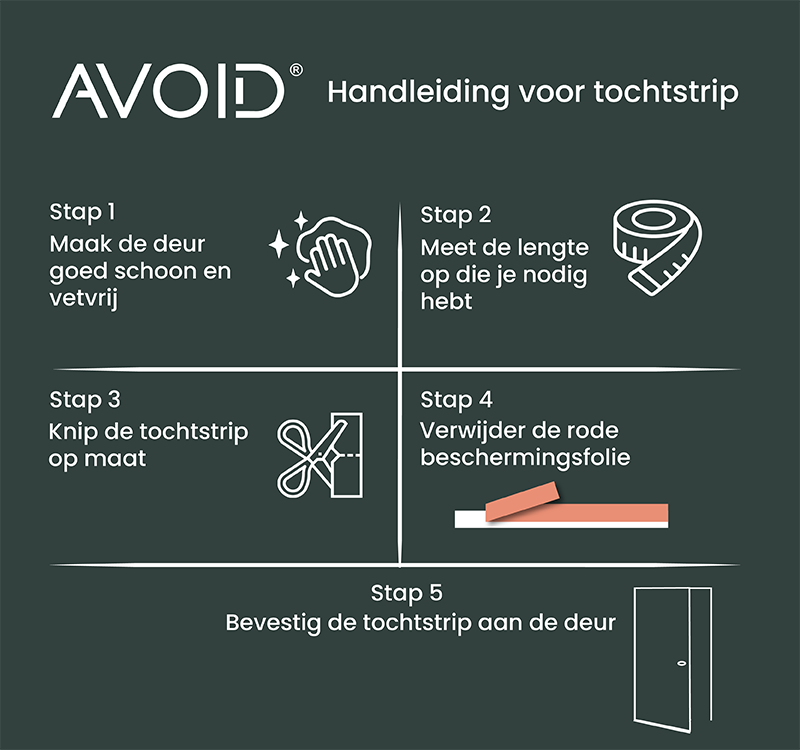 Zwarte rubberen deurstop met rode kleefzijde, geschikt voor houten deuren. Gebruik als isolatieband voor energiezuinige ruimtes en geluidsdemping.