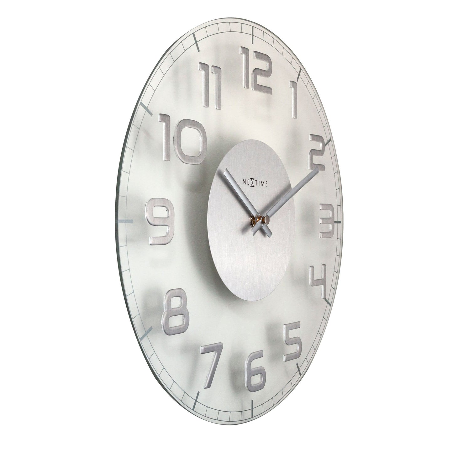 NeXtime Classy Round - Stijlvol en Stil - Glas & Metaal 30 cm