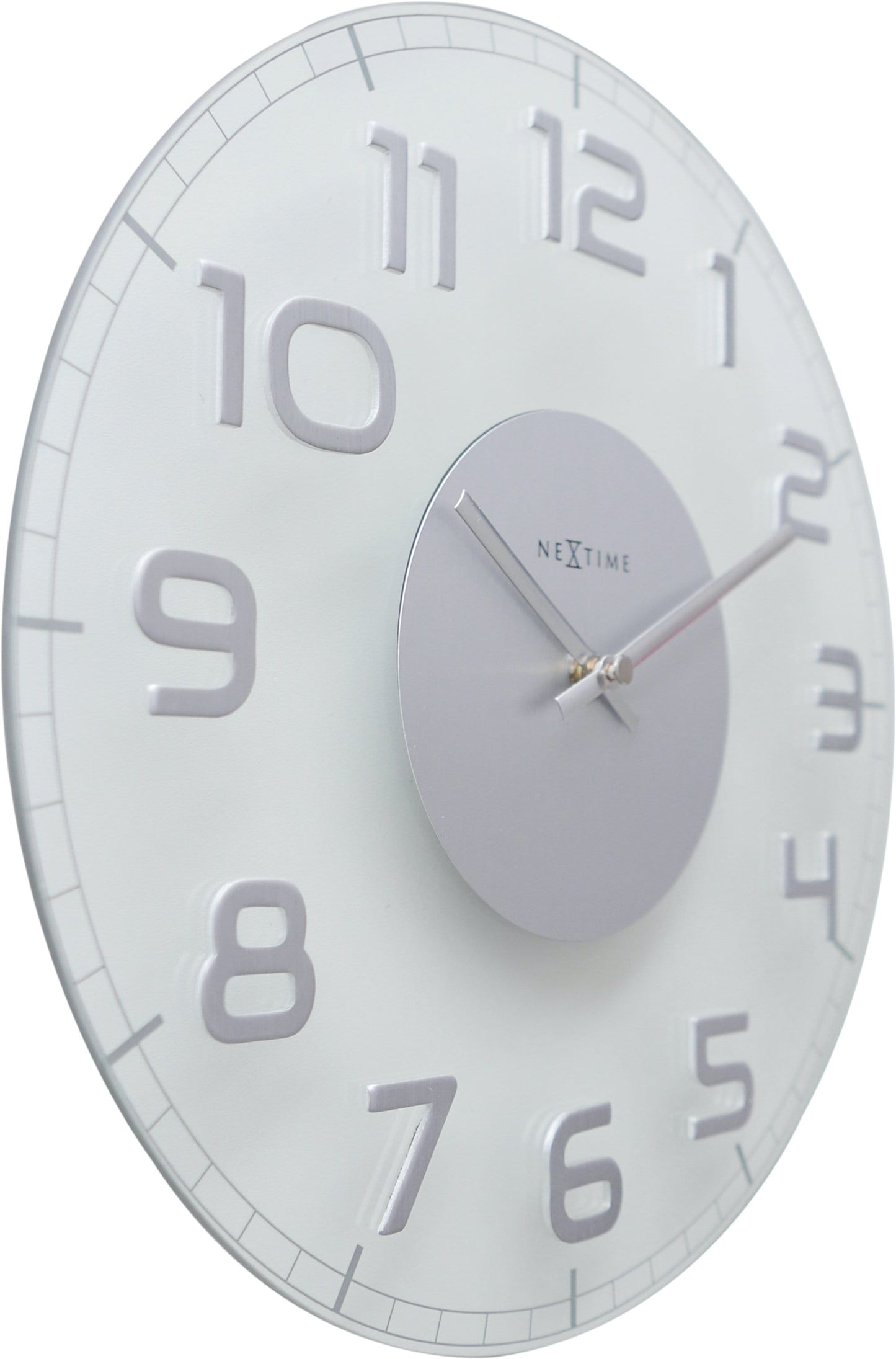 NeXtime Classy Round - Stijlvol en Stil - Glas & Metaal 30 cm