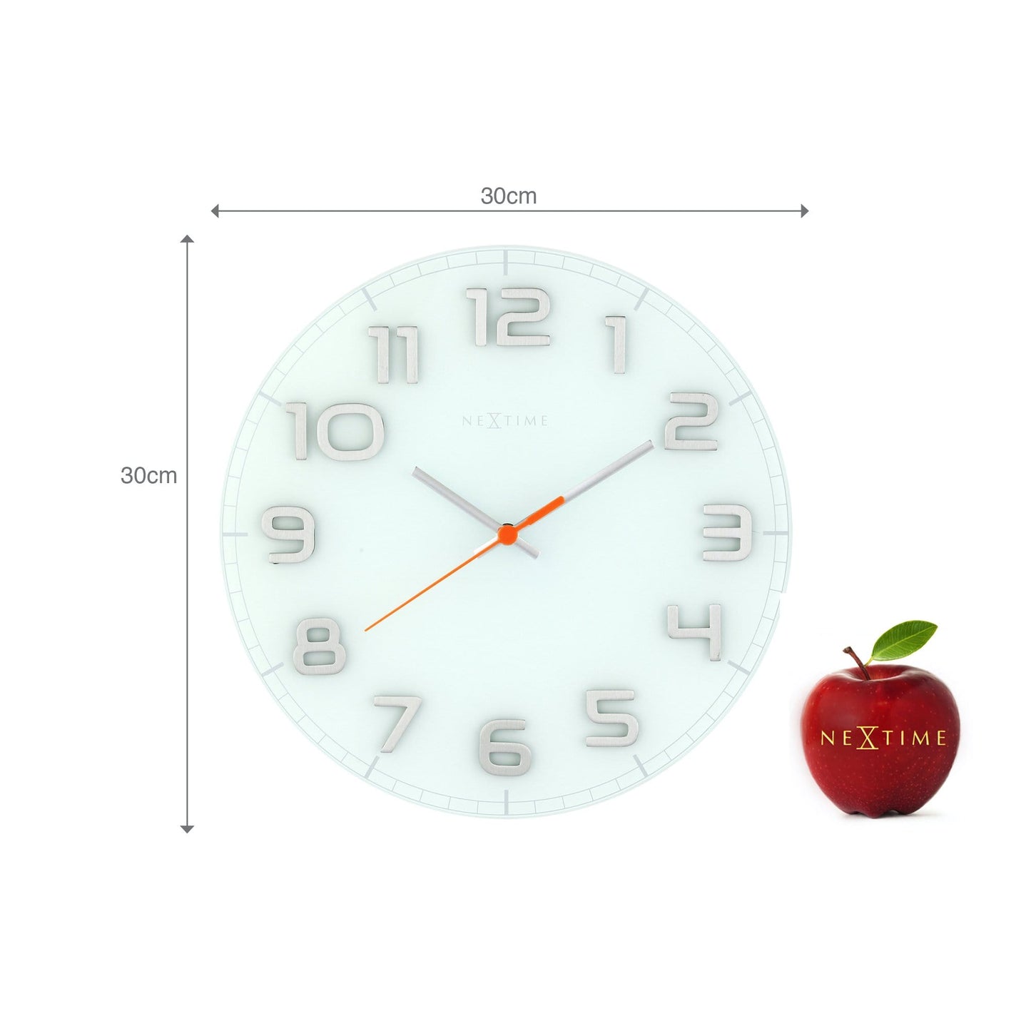 NeXtime Classy Round - Stijlvol en Stil - Glas & Metaal 30 cm