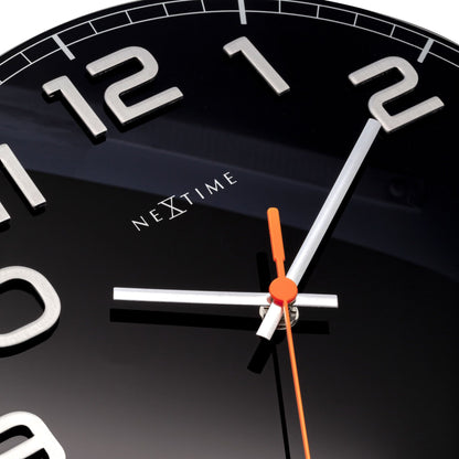 NeXtime Classy Round - Stijlvol en Stil - Glas & Metaal 30 cm