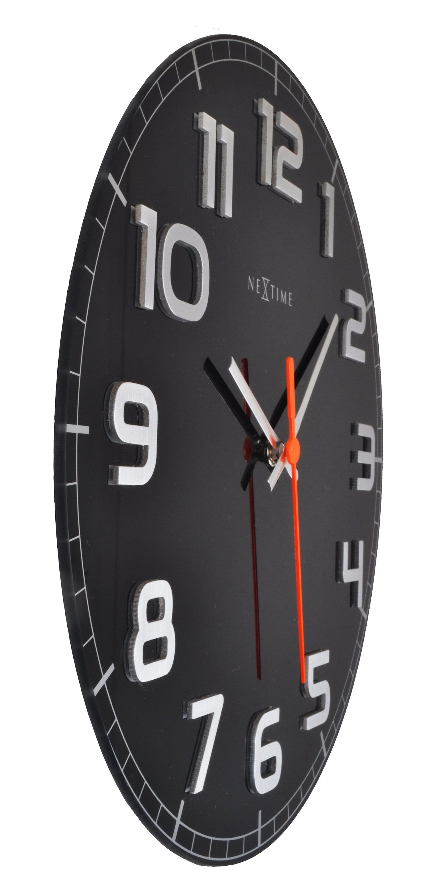 NeXtime Classy Round - Stijlvol en Stil - Glas & Metaal 30 cm