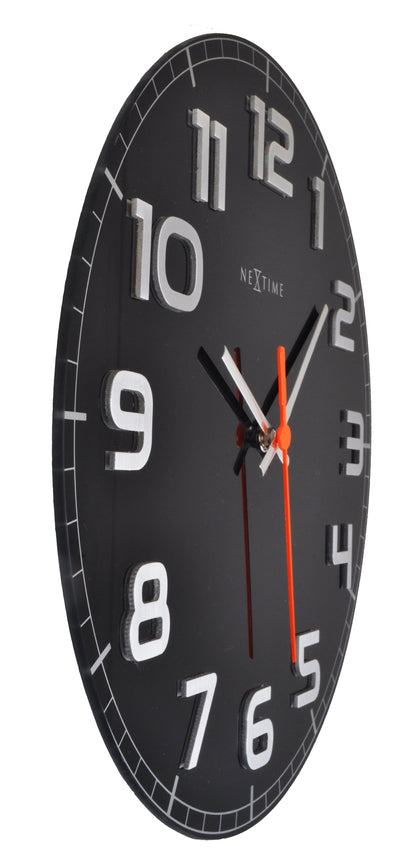 NeXtime Classy Round - Stijlvol en Stil - Glas & Metaal 30 cm