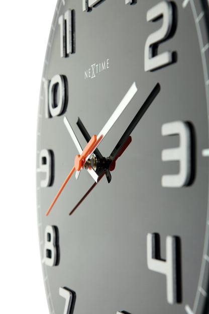 NeXtime Classy Round - Stijlvol en Stil - Glas & Metaal 30 cm