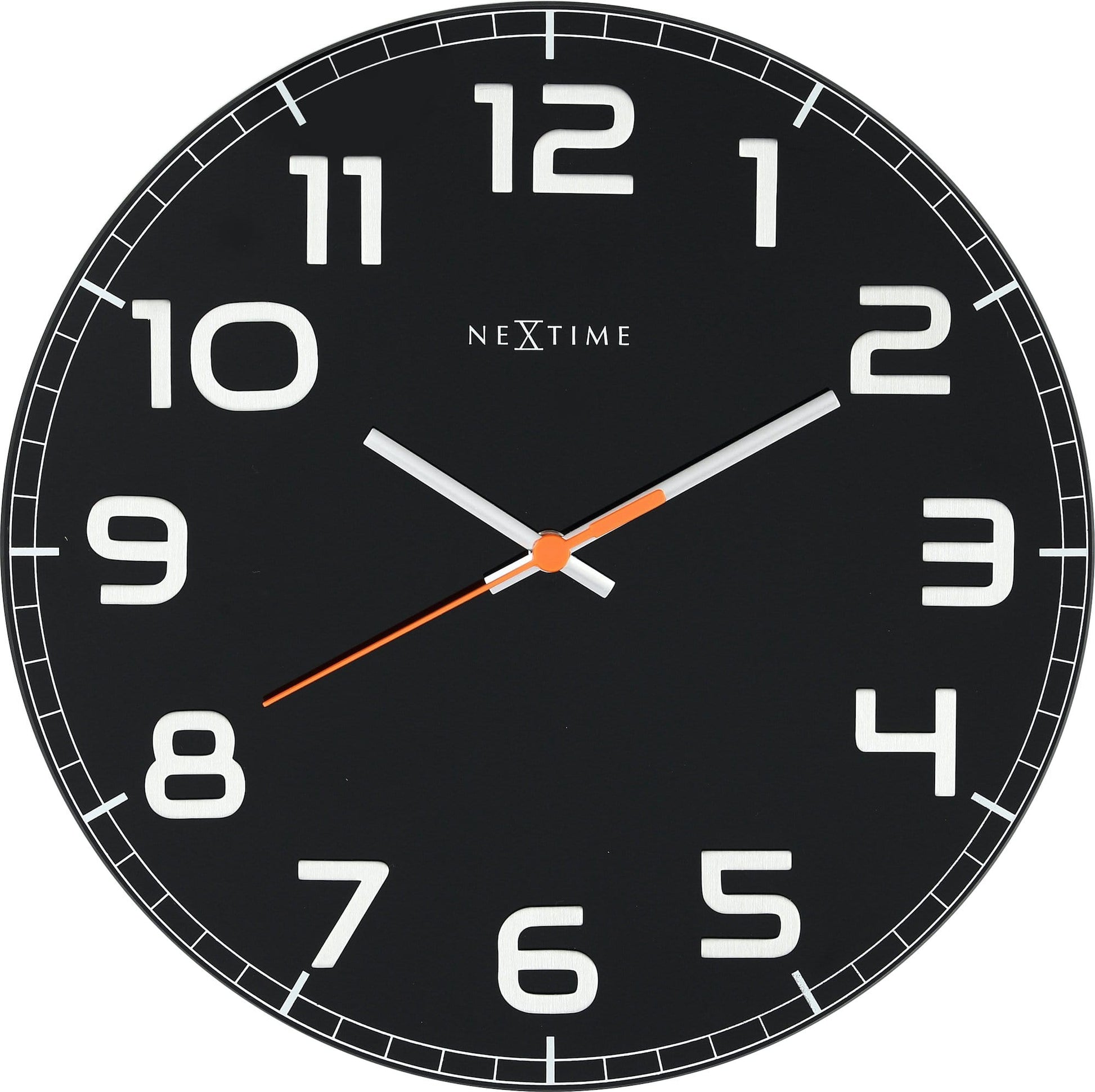 NeXtime Classy Round - Stijlvol en Stil - Glas & Metaal 30 cm
