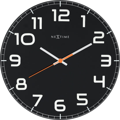 NeXtime Classy Round - Stijlvol en Stil - Glas & Metaal 30 cm