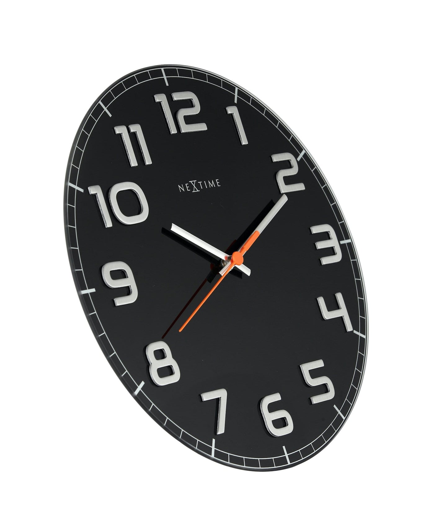NeXtime Classy Round - Stijlvol en Stil - Glas & Metaal 30 cm