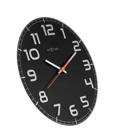 NeXtime Classy Round - Stijlvol en Stil - Glas & Metaal 30 cm